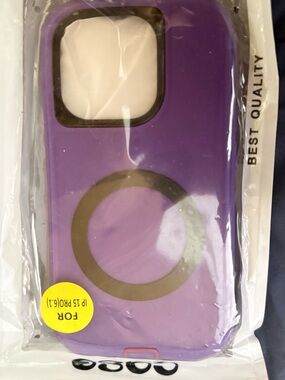 Purple Magnetic-Compatible Phone Case for iPhone 15 Pro (6.1)